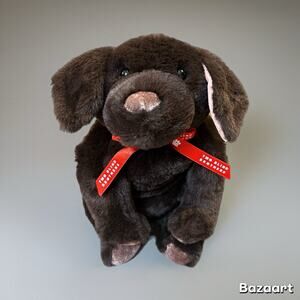 Two Blind Brothers Braille Guide Dog Plush Choc Brown Softy Stuffed Animal Lab